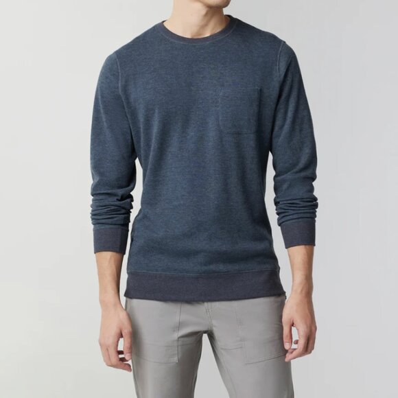 Vuori Other - VUORI Jeffrey's Pullover Waffle Crew Thermal Shirt Mens Blue Long Sleeve